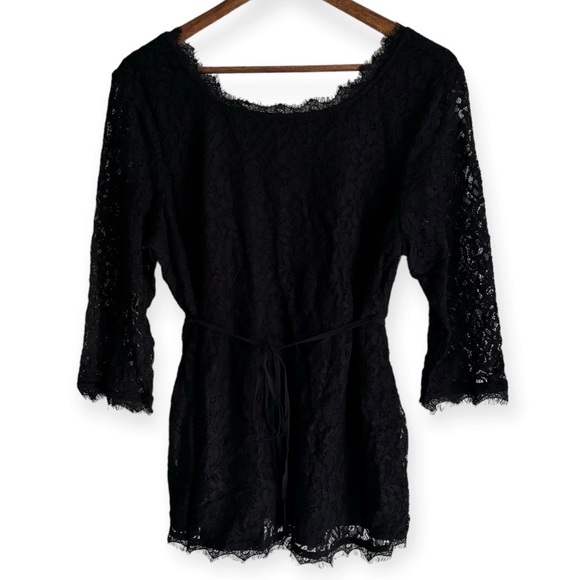 Motherhood Maternity Lace Tie Waist Blouse Size XL - Picture 1 of 8